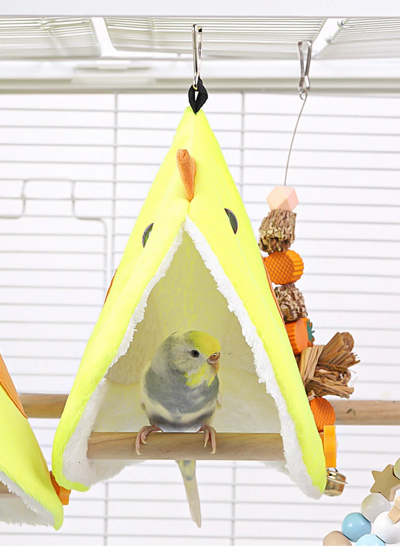 Pet Sleeping Bed,Bird Cage Accessories,Bird House,Bird Toys,Bird Nest,Bird Sleeping Bed,Bird Egg Nest Birds Parrot Nest Soft Plush Bird Parrot Hammock Parakeet Hanging Bed House Cave Cage Hut Tent Toy Bird Cage Accessories