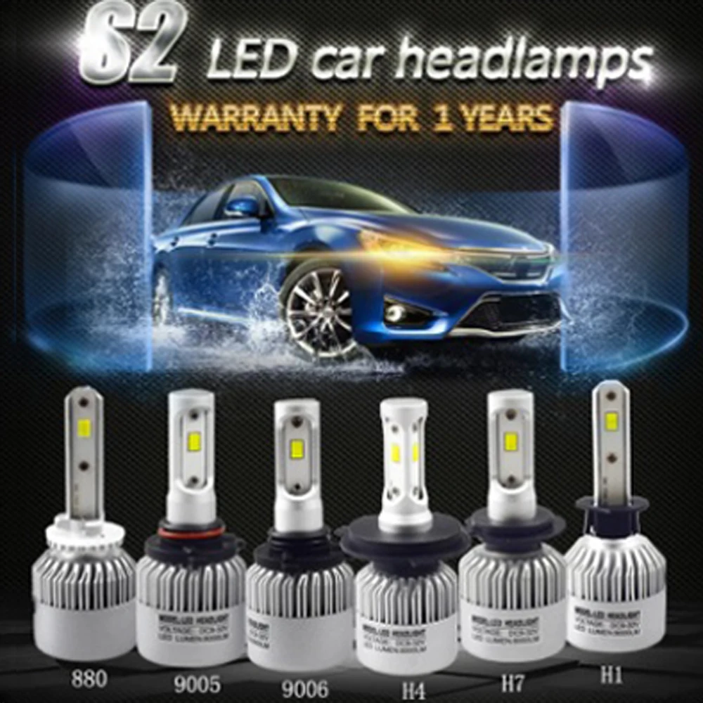 

S2 H4 LED Car Headlight Bulb H1 H3 H7 H11 H8 H9 881 880 9005/HB3 9006/HB4 9012 H4 9004 9007 9008/H13 Car Headlight Fog Lamp 72W