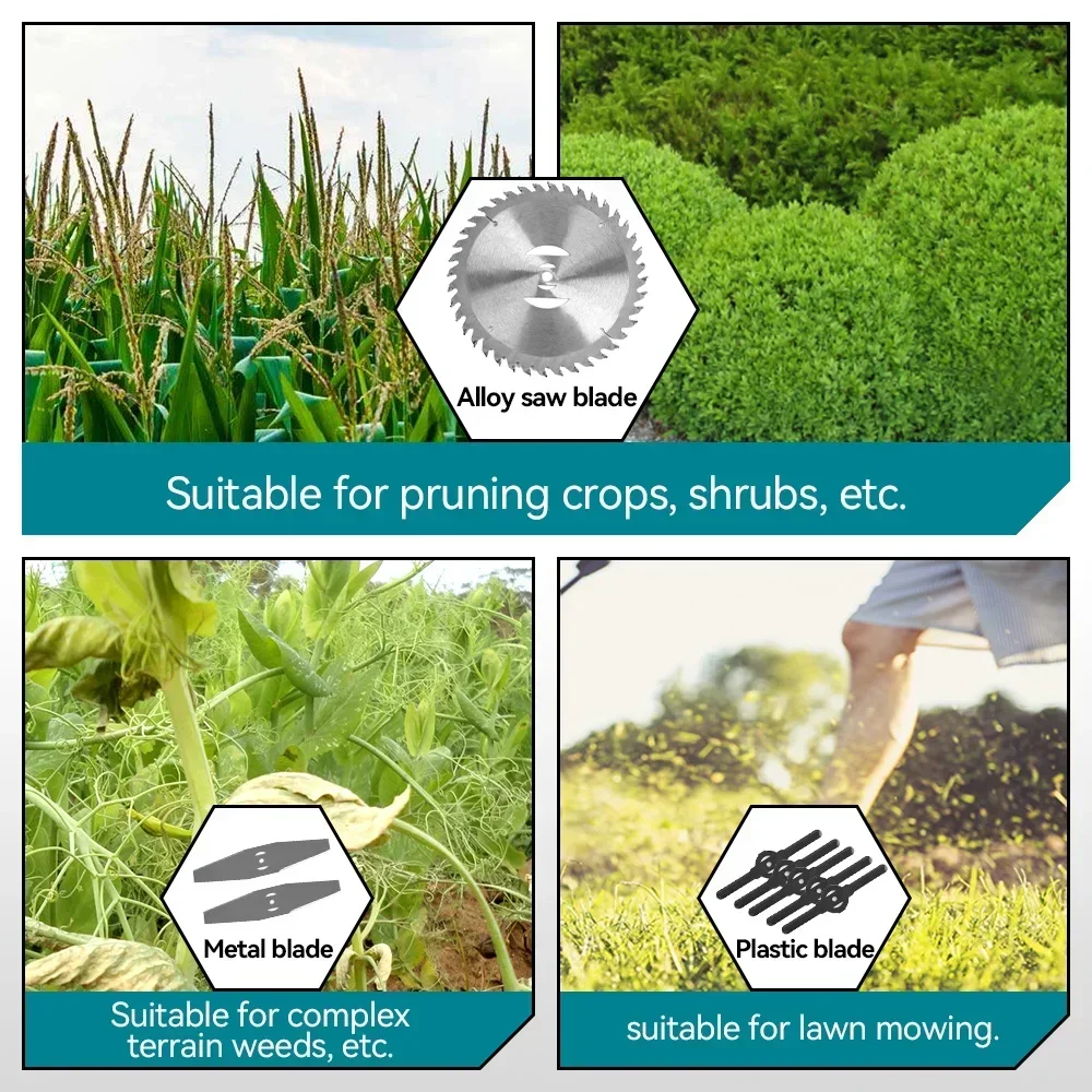 Cordless Electric Lawn Mower Foldable Trimmer 8 Accessories Adjustable Garden Pruning Cutting Power Tools For Makita 18V Battery 5