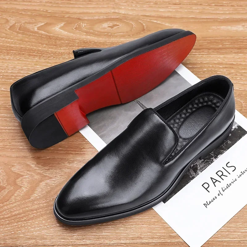 Classic Red Sole Men's Casual Loafers Driving Shoes Moccasin Fashion Male Flats Breathable Men Lazy Leather Shoes Wedding