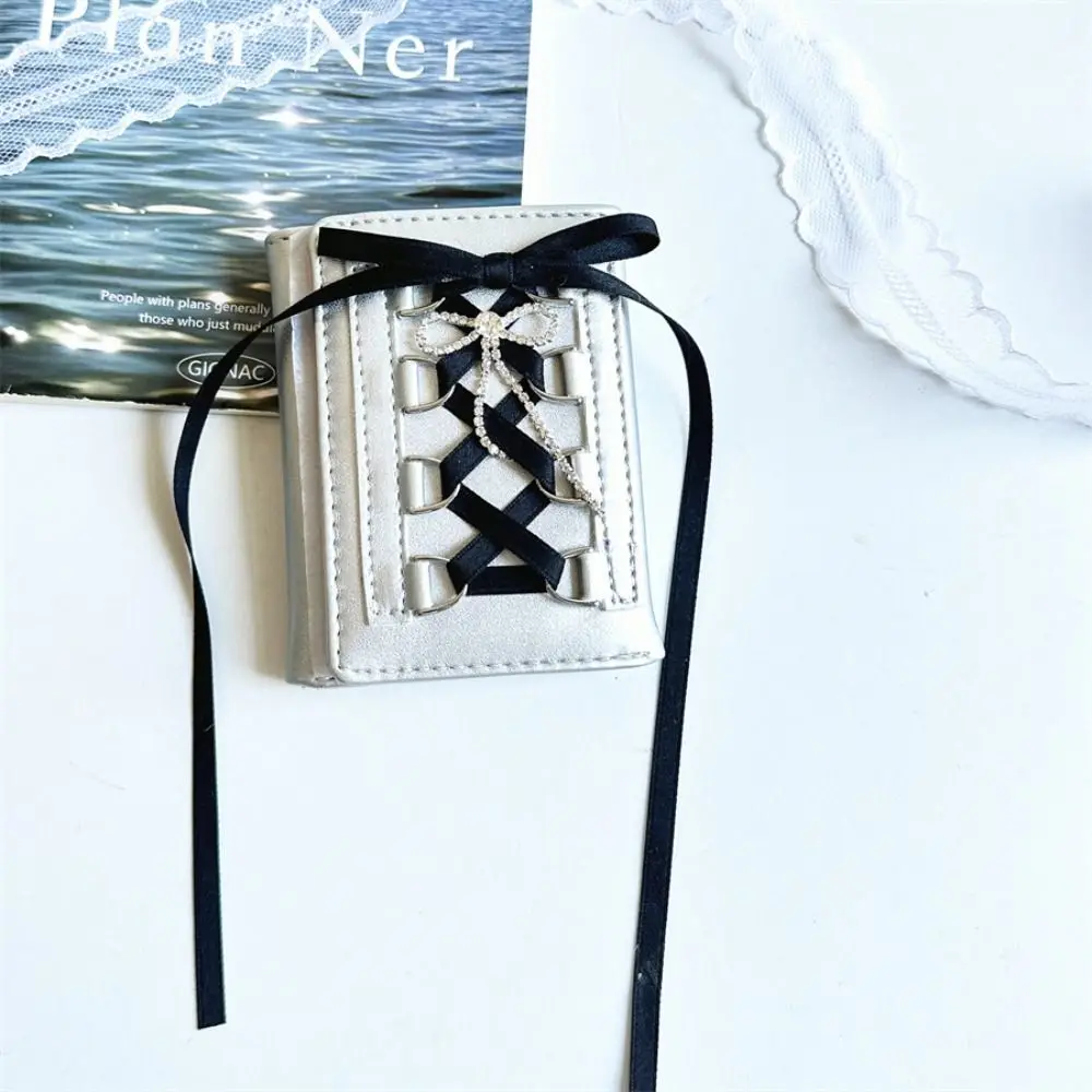 Casual New Y2k Silver Sweet Wallets Strap-on Designer Original Cute Wallet Korean Style Ballet Style Pouch Women Girl 4