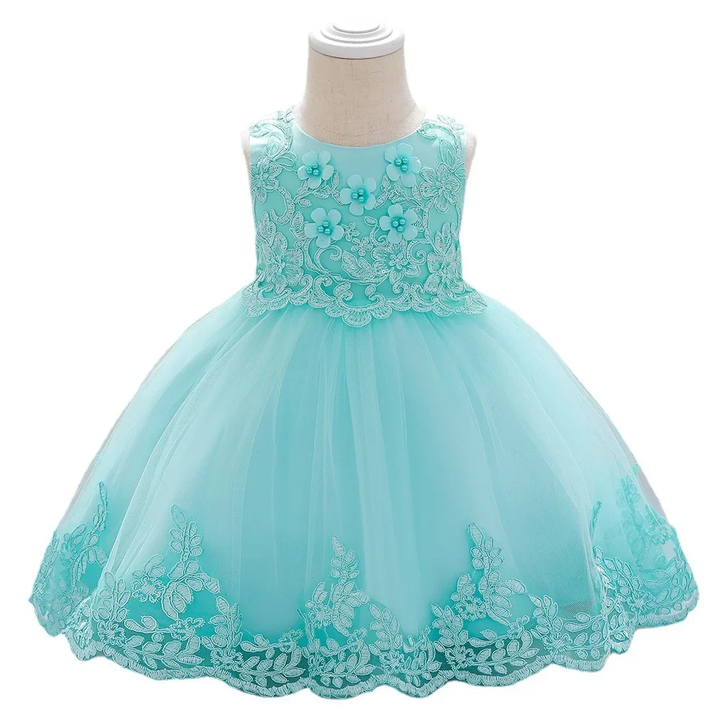 

Summer Dress Girl One Year Old Mesh Princess Dresses Photography Clothes Kids Birthday Party Frocks