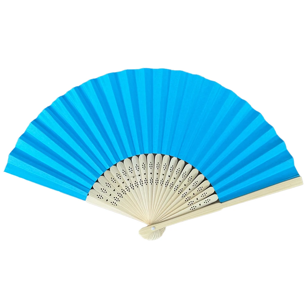Hand Fan Pocket Folding Fan Solid Color Bamboo Paper Wedding DIY Guest Gift for Wedding Birthday Summer Party