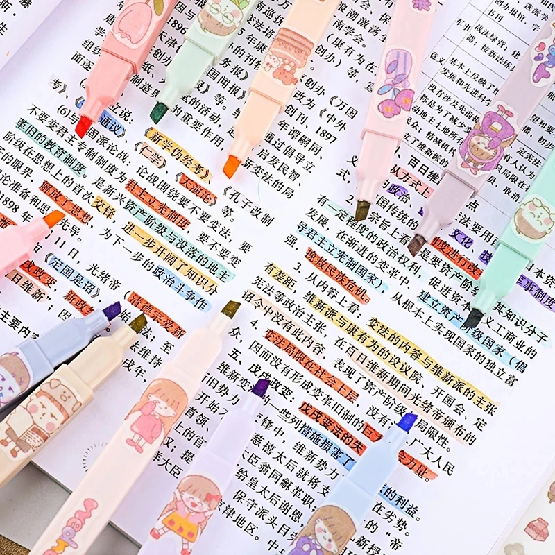 Highlighter Marker Highlighter Pen Marker Pen Korean Stationery Colored Markers Back To School Aesthetic Supplies