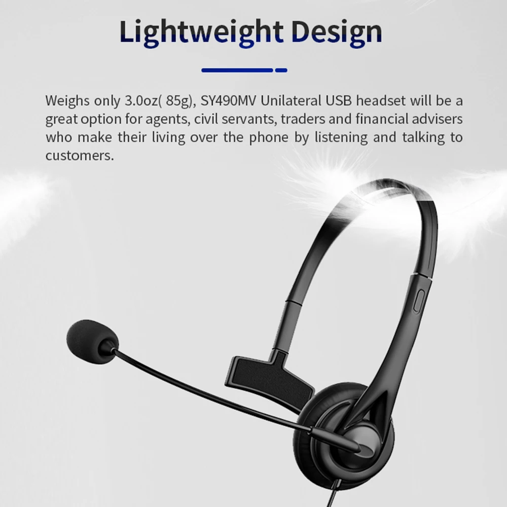 Universal Call Center Headphone 3.5mm USB Wired Business Headset With Mic Volume Control Mute Cancelling Telephone Operator - Image 3