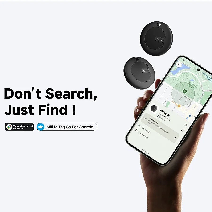 MiLi Smart Tracker Mitag Bluetooth Locator Anti Lost Device Mobile Keys Pet Elderly Kids Finder Work with Android Find My Device