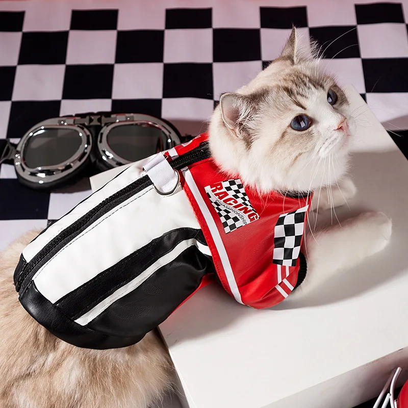 Leather Pet Motorcycle Jacket 2