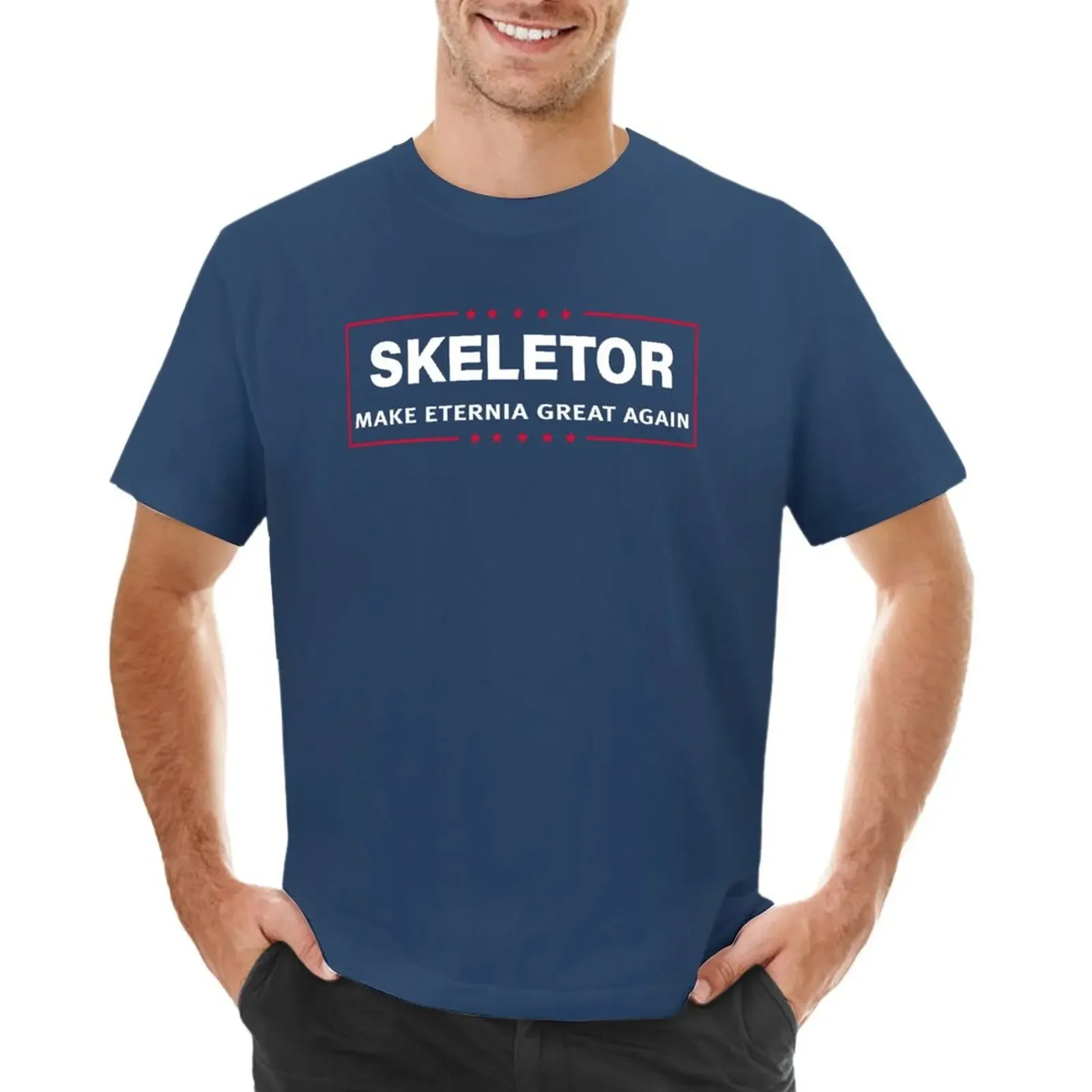 T-Shirt Skeletor T-Shirt Oversize Blanks Da Uomo