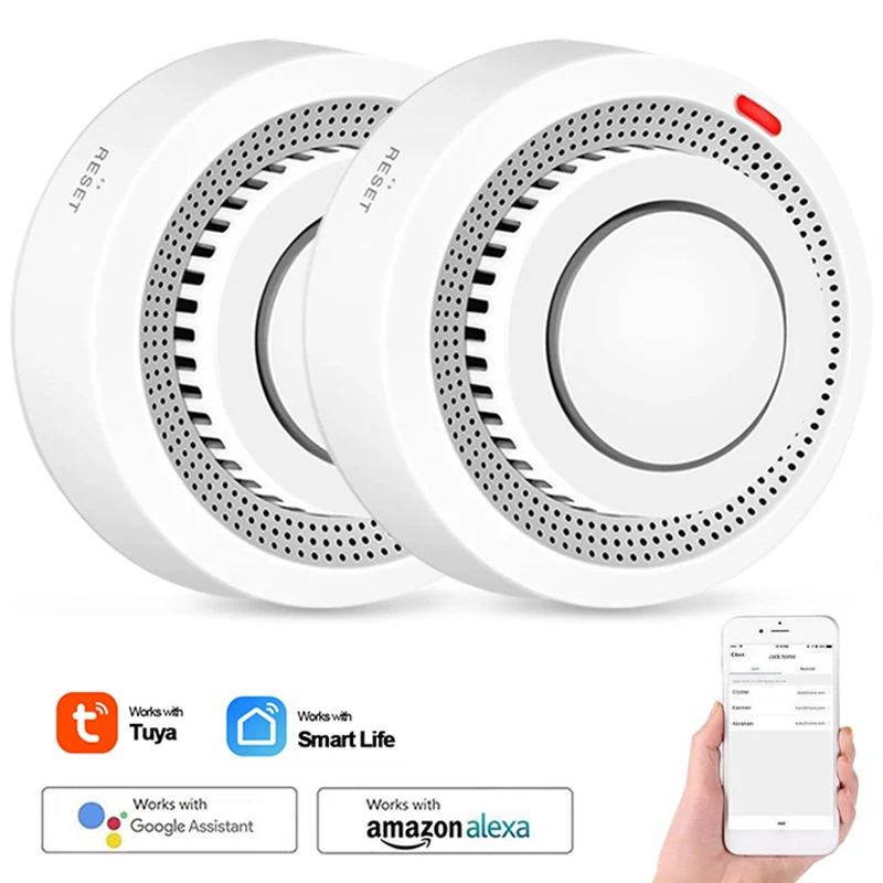 

Tuya Home Smoke Alarm Detector WiFi Smart Security System Firefighters Fire Protection Fire Smoke Alarm Smokehouse APP Control