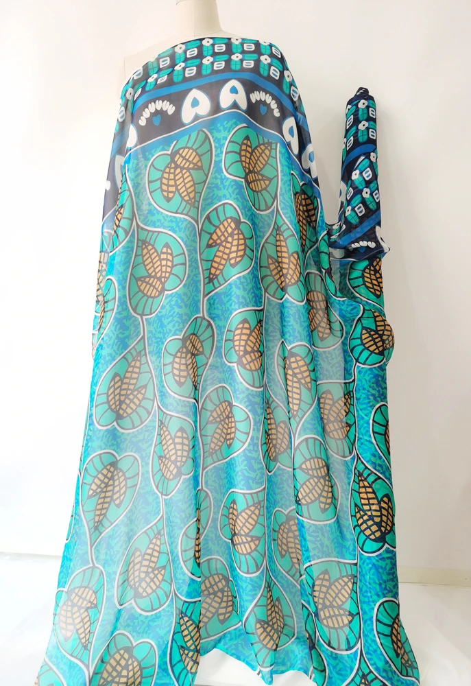 【I AM MARI】Aichoo Toile Chiffon Pattern String Long OP Sunflower Blossom Watercolor Chiffon Maxi Slip Dress - Retro