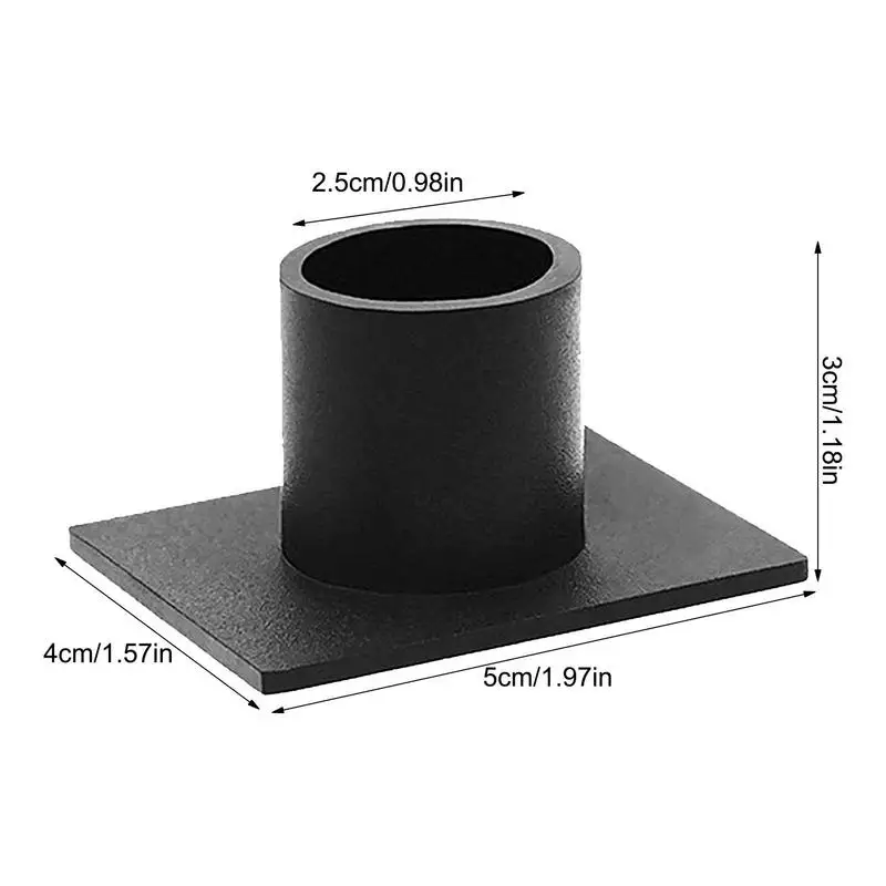 SET PORTACANDELE NERO opaco per candele a pilastro piastre decorative