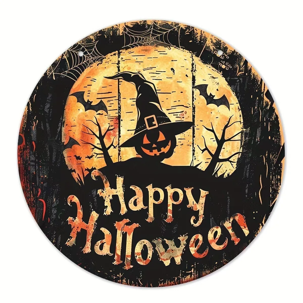 1 x 2D-Halloween-Party-Thema, Holzschild, Dekoration für Zuhause, Tür/Wandbehang – Kürbis-Hexe-Fledermaus-Designs, Dekorationen – Detail 22