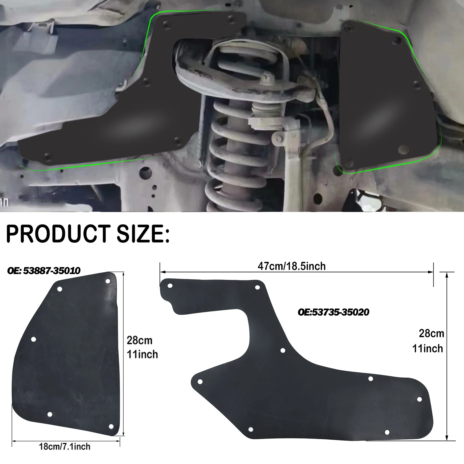 5-teiliges Set für Toyota Land Cruiser Prado Colorado J90 J95 1996-2002 Gummi-Spritzschutz Innenkotflügel-Verkleidung Dichtungen Schutzvorrichtungen & Clips – Detail 3