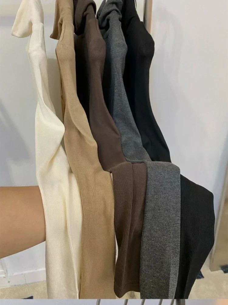 Wholesale Sexy High Strecth Fleeces Top Base Slim T Shirts Women 2023 New Autumn Winter Long Sleeve Turtleneck Solid T Shirt