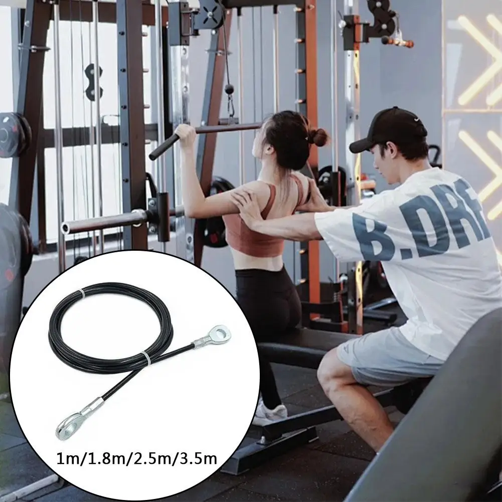 Super Strong Home Gym Cable 5mm 1/1.8/2.5/3.5 Meters Pulley Rope Fitness Steel Cables Extension Lifting Wire Equipment C1E5 3