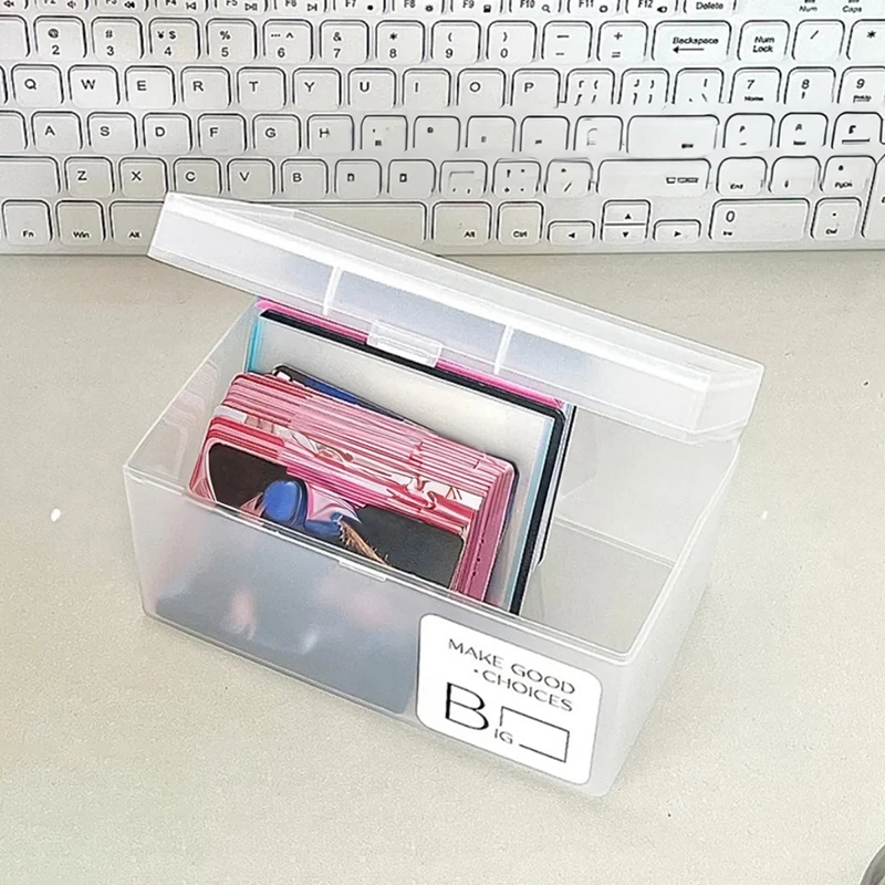Desktop Stationery Boxes Kpop Photo Card Holder Transparent Storage Box Office Organizer Box Idol Photo Storage Case 5