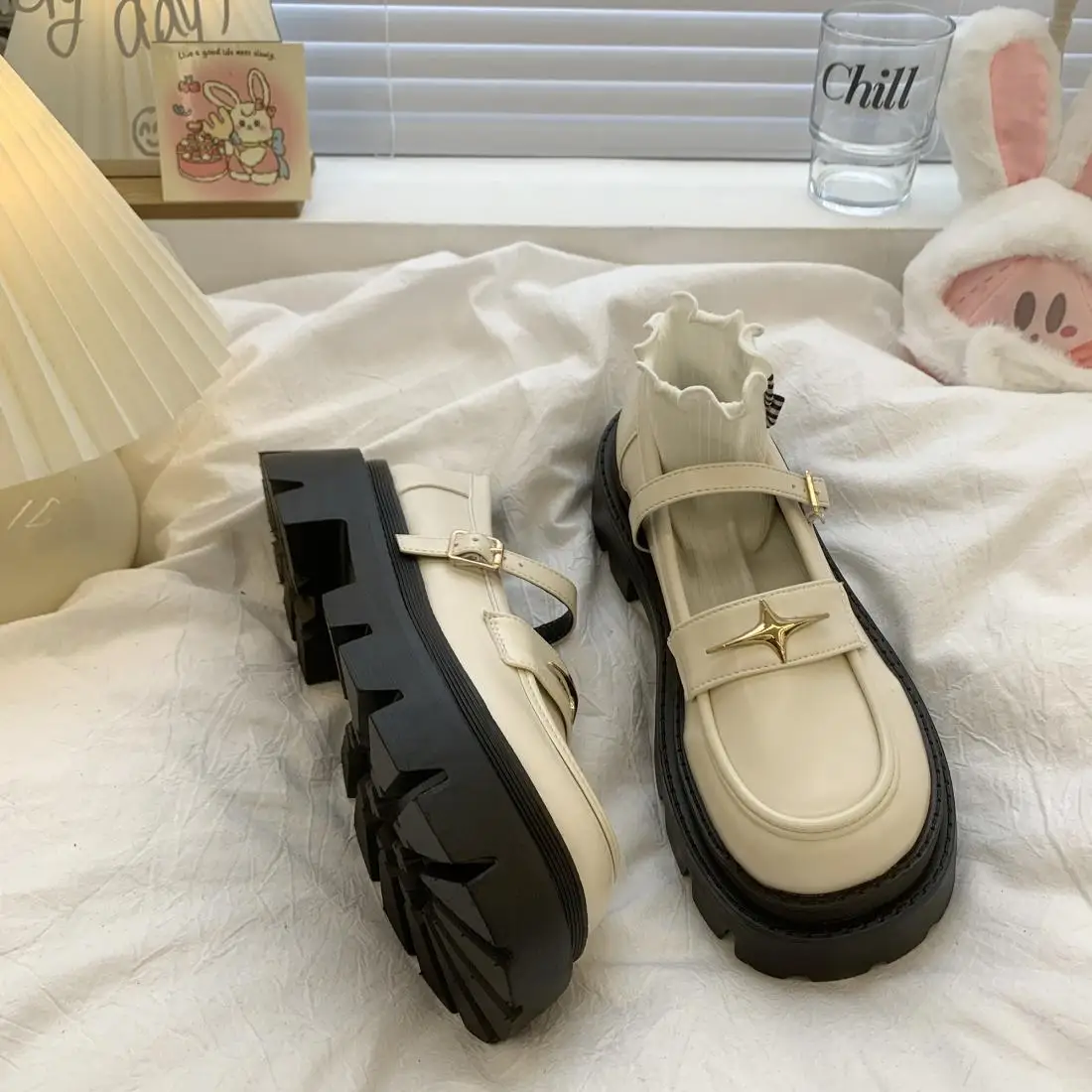 Scarpe Da Donna Kawaii Stile Giapponese Lolita Calzature Donna Punta Tonda Mary Jane Cute Off White Gothic In Offerta Autunno 2023 New A