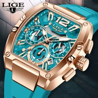 LIGE Original Brand Fashion Mens Watches Sport Military Chronograph Calendar Silicone Strap Quartz Wristwatch Relogio Masculino