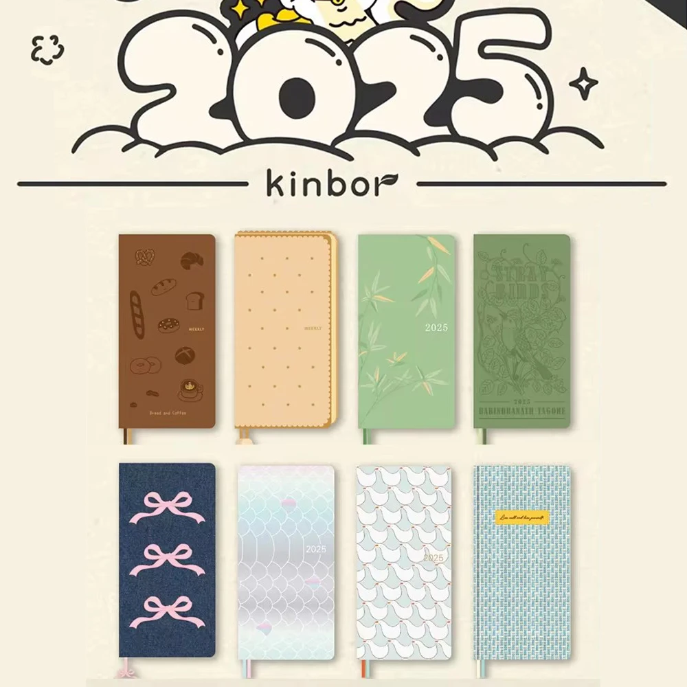 Kinbor 2025 Weekly Plan Book Two Pages A week Schedule Book Self Disciplined Punch Book Efficiency Manual Daily Time Management 1