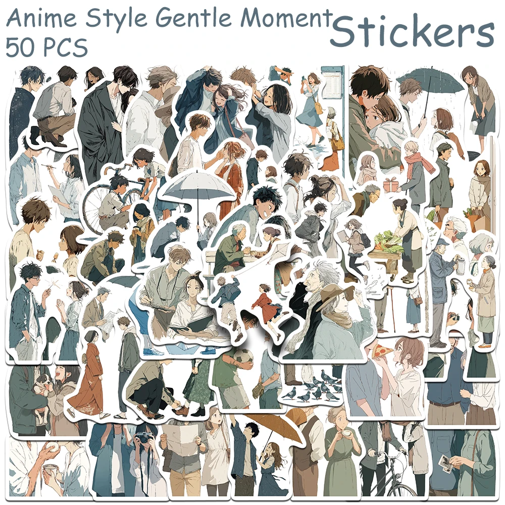 50pcs 애니메이션 스타일 부드러운 순간 스티커 전화 노트북 스크랩북 스케이트 보드 DIY 낙서 방수 스티커 크리 에이 티브 선물
