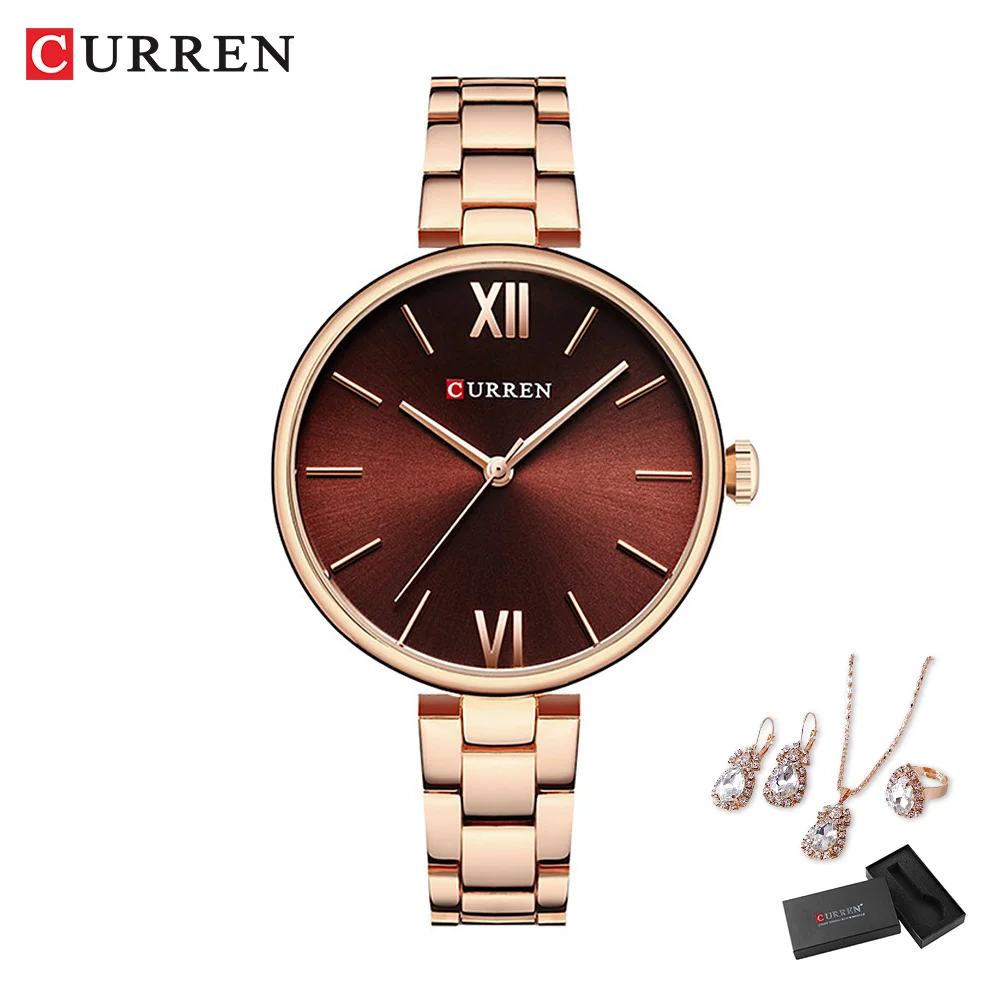 5 buc/set ceasuri de mână pentru femei, cuarț de lux, cuarț, bratara din aur roz, fără model, ceas de mână pentru femei_voghion.com