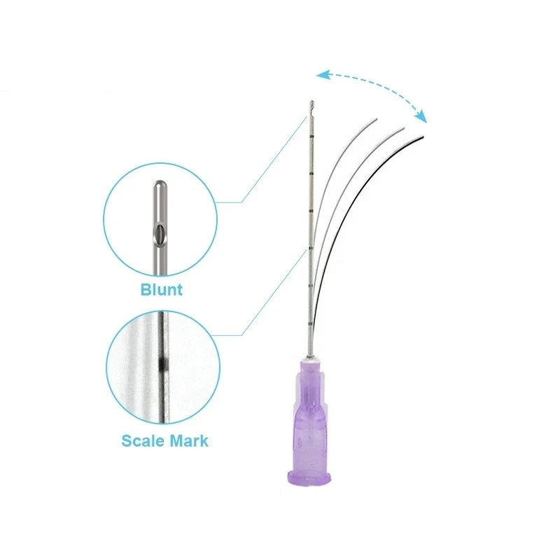 50-200 Pcs Factory Disposable Blunt-tip Cannula 22g 50mm 70mm Blunt Fine Micro Body Piercing Needles Cannula Syringe Tool filler cannula