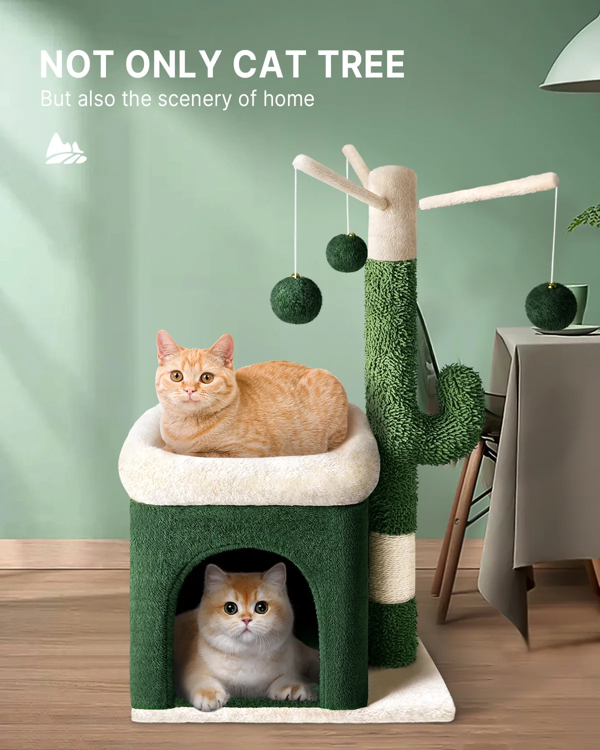 

Cactus Cat Climbing Frame Cat Tree Nest One Body Velvet Cloth Small Cat Jumping Bell Toy Sisal Post Pet Supplies