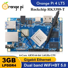 Laranja pi 4 lts 3gb ram placa de desenvolvimento RK3399-T única placa suporte ao computador wifi bt5.0 executar android ubuntu debian placa demonstração