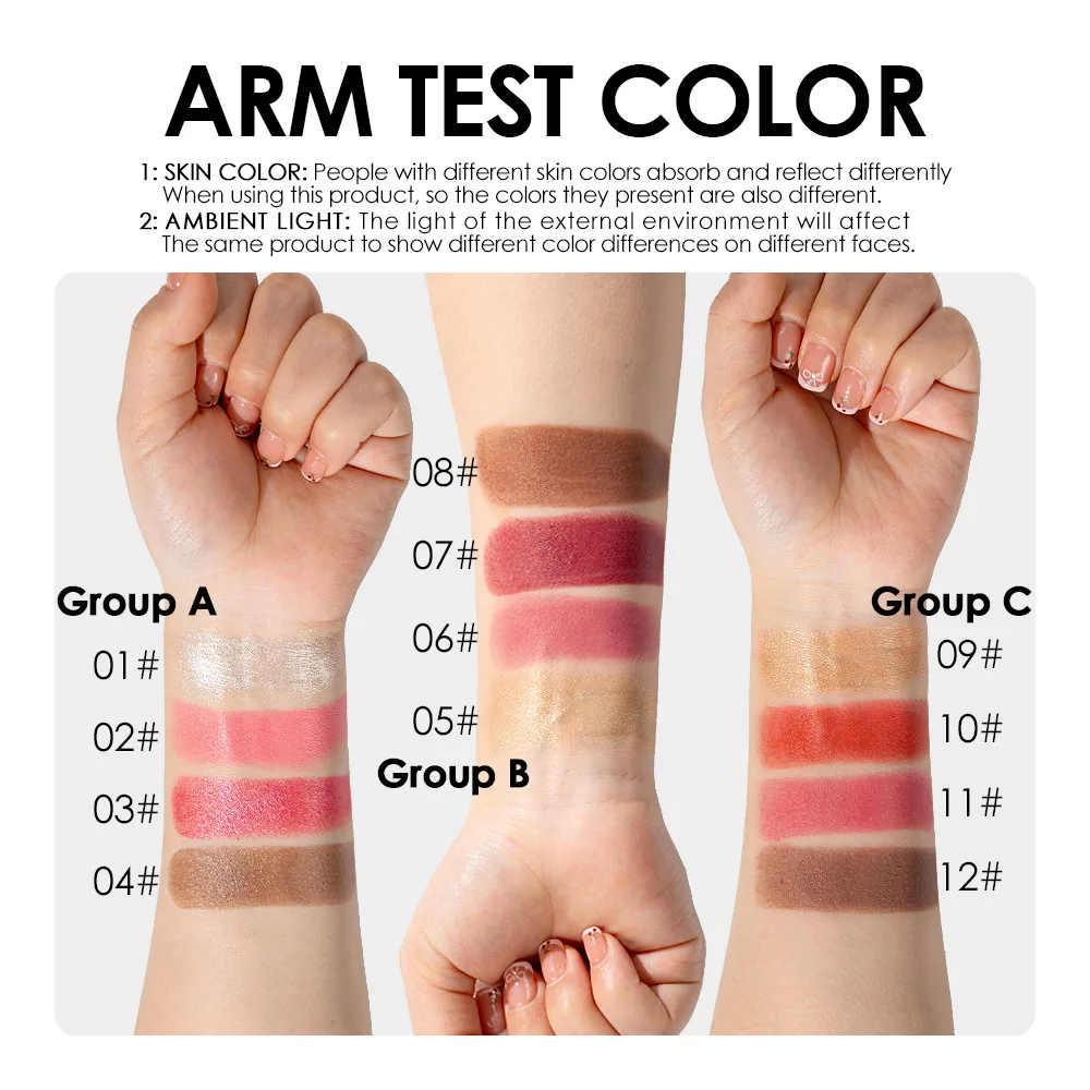 Multifunctional Grooming Stick Four Pack Highlight Brightening Contour Retouching Natural Matte Blush Stick Facial Makeup