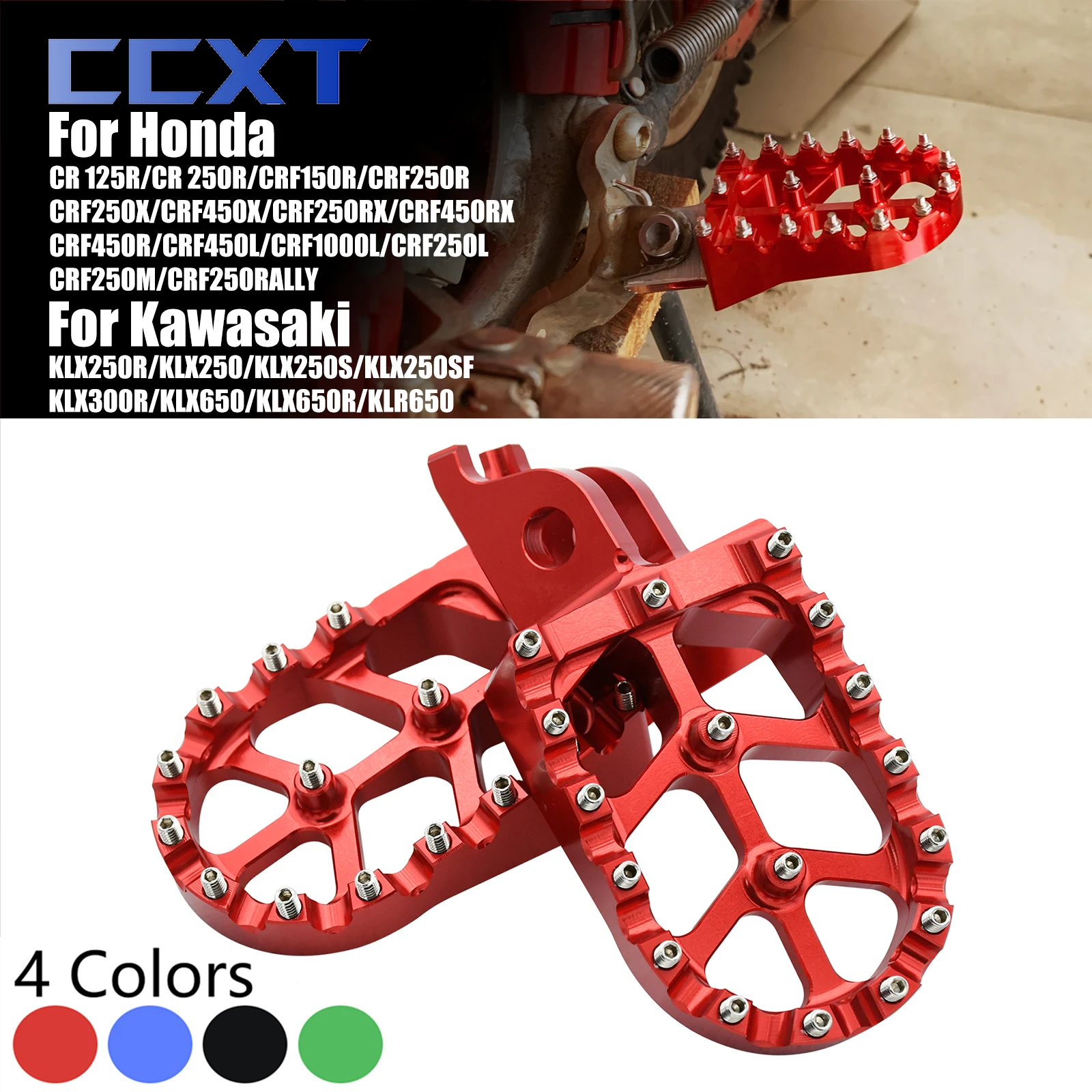 Motorcycle FootRest Foot Peg Pedals For HONDA CR125 CR250 CRF 450X 250RX 450RX 450 150R 250R 250X 450R 2002-