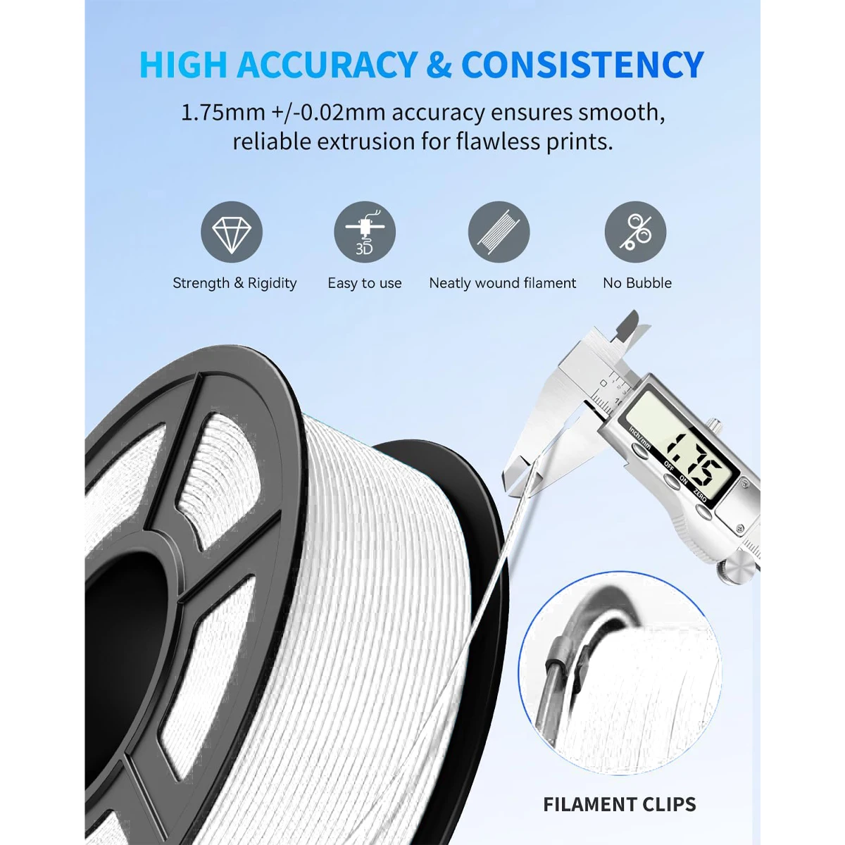 발광 PLA 필라멘트, 발광 PLA 3D 프린팅 필라멘트, 1.75mm 치수 정확도 +/- 0.02mm, 대부분의 FDM에 적합