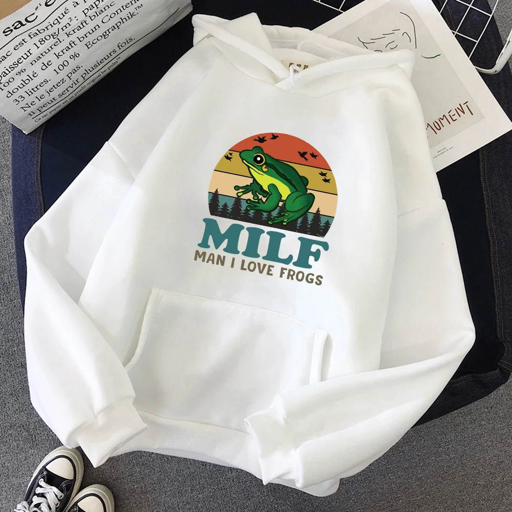 

Hip Hop Frog Graphic Hoodies Harajuku Kawaii Clothes Unisex Fall Winter Pullover Winter Sweater