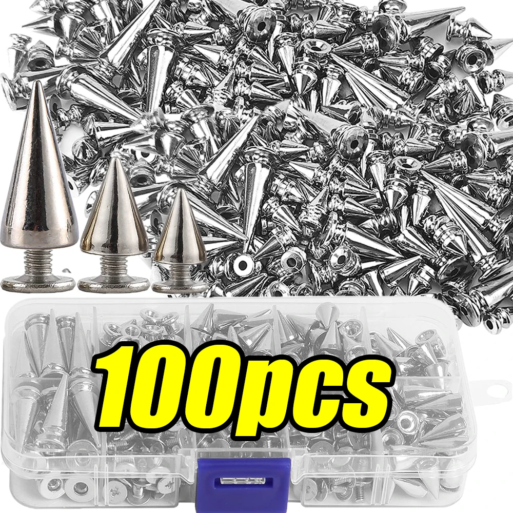 Double Caps Silver Rivets Cone Studs Silver Round Cone Spikes DIY Punk Cone Studs Shoes Clothing Garment Nail Rivet Handcrafts Double Caps Silver Rivets Cone Studs Silver Round Cone Spikes DIY Punk Cone Studs Shoes Clothing Garment Nail Rivet Handcrafts