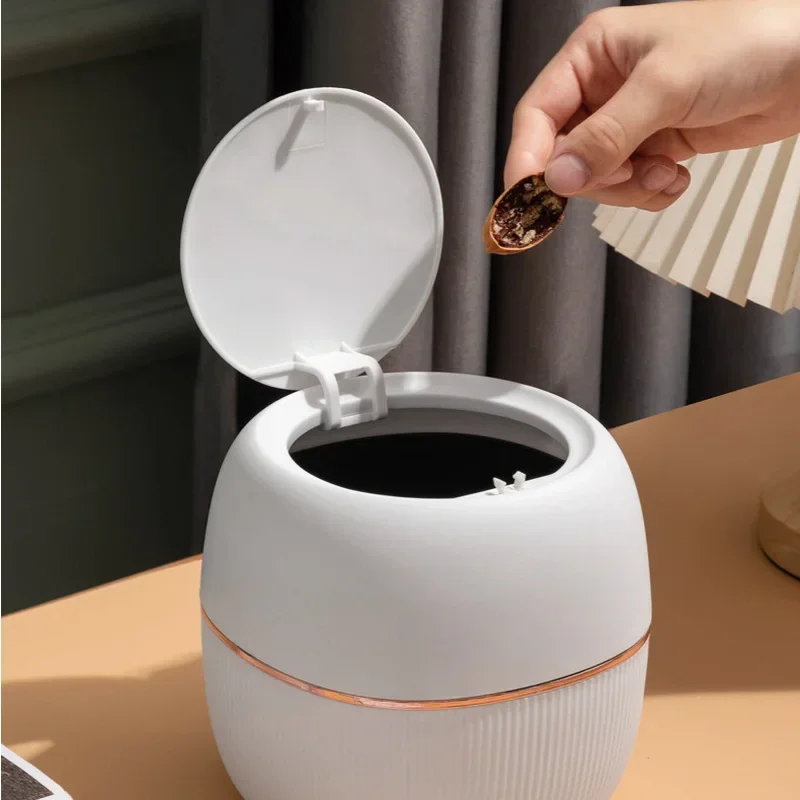 Fashion Desktop Trash Can Creative Luxury Dustbin Bin Household Mini