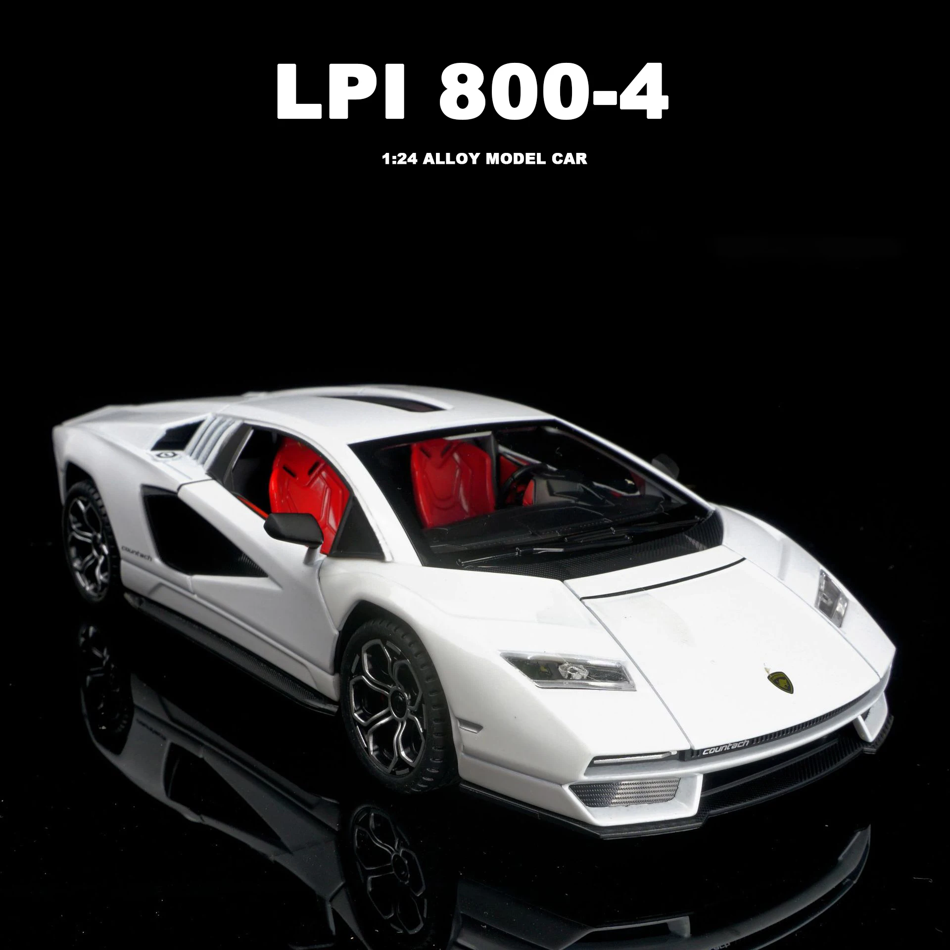 1:24 Countach Lpi 800-4 Supercar Alloy Car Model Diecast Metal Vehicl Sound Light Super Racing Lifting Tail Car Giocattoli Per Bambini Regali