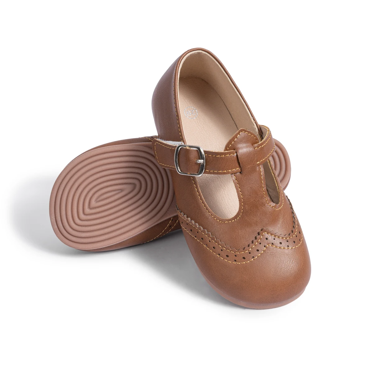 Mädchen T-Riemen Brogue Mary Jane Ballerinas Kleinkinder Einzelriemen Schuluniform Schuhe – Detail 22