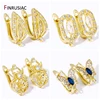 18K Gold Plated Brass Inlaid Zircon Shvenzy Earring Hooks For Jewelry Making Accessories, Earwire Fixtures,DIY Earring Findings 1