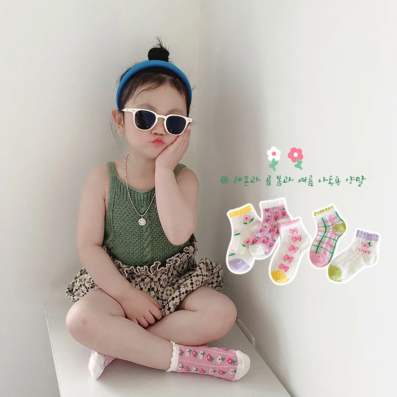 

5 Pairs/ Lots Kids Socks Summer mesh Cotton Girls Boys Socks Fashion Children Acessories 0-5 years