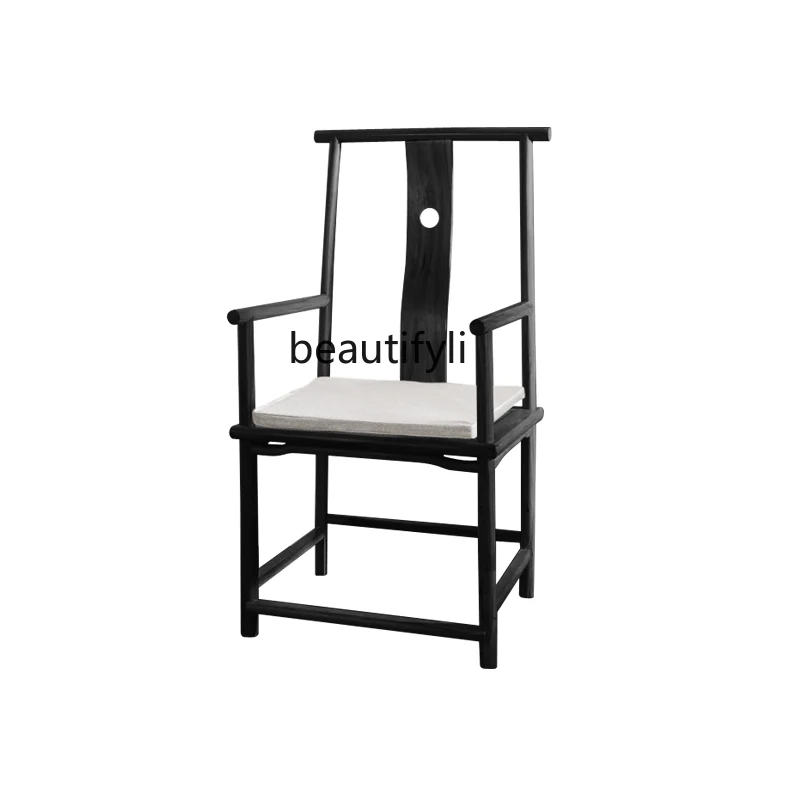 

Solid Wood Tea Chair Home Study Chair B & B Tea Room Log Master Chair Reception Chair Chinese Style round-Backed Armchair