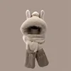 Winter new Firefox ears warm furry skiing scarf gloves one-piece hat children 2