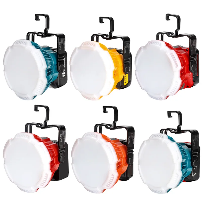 24W 2400LM Portable LED Work Light with Hook For Makita/Bosch/Dewalt/Milwaukee/B