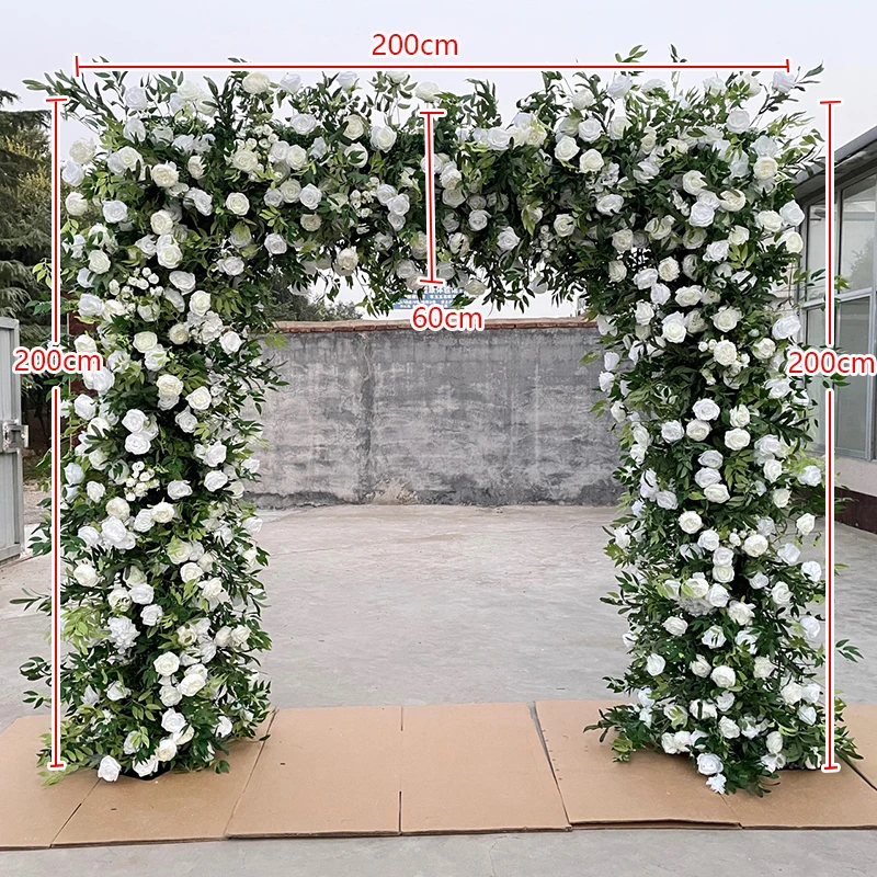 Flores de Banyan para decoración de fondo de boda, arreglo Floral, arco de fiesta, colgante de piso de escenario, hojas verdes, Rosa Blanca