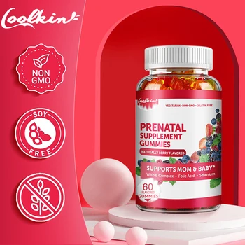 Prenatal Vitamin Gummies with Biotin and Folic Acid, Promote Fetal Development, Gluten-free, Non-GMOCapsule