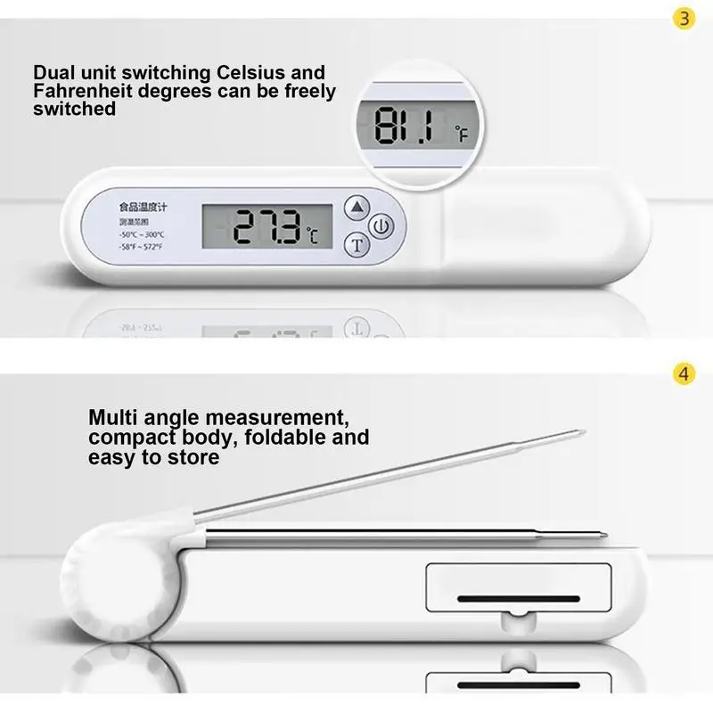 Food Temperature Meter Instant Read Food Temperature Sensor Meat Temperature Gauge Temperature Meter Food Thermograph For Grill 4