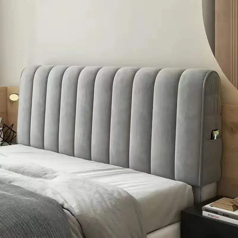 Fodera Elasticizzata Per Testiera Letto In Velluto Morbido, Copri Testata Adattabile Per Letto Singolo E Matrimoniale, Per Testiere In Legno/Pelle, Colore Nero, Lunghezza 120-140 Cm - 4