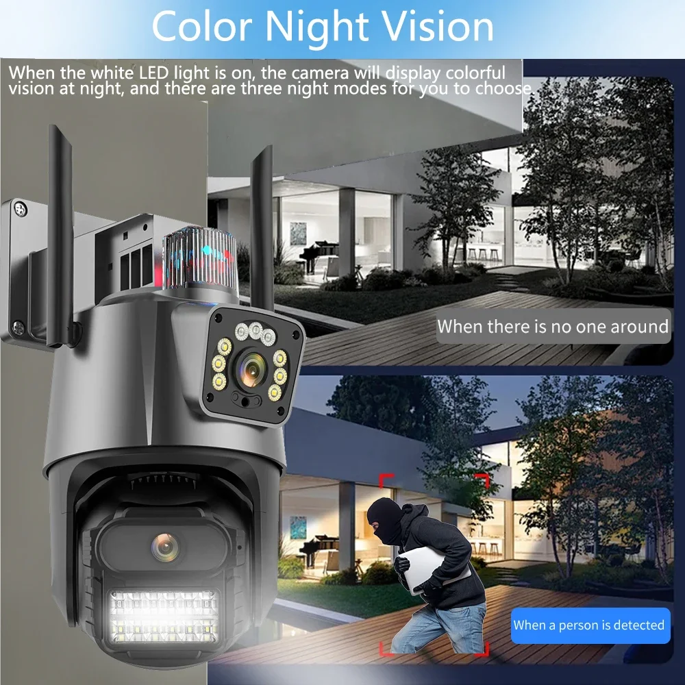 8MP 4K PTZ Security Wifi Cameras System Kit Human Detection