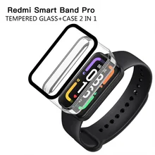 

Fashion 2in1 Waterproof Watch Case+Glass for Xiaomi Redmi Smart Band Pro PC Full protection cover for Redmi Band Pro