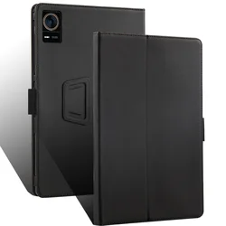 Elegant Folio PU Leather Stand Cover with Magnetic Closure and Hand Strap for NxtPaper 12 Pro 12.2 (Black)