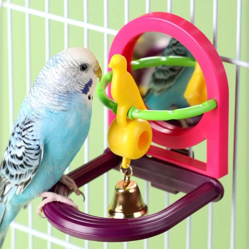 

Зеркальная игрушка для попугаев, клетка для птиц, подставка для окуня, кореллы, платформа, клетка для птиц, окунь для лазания,