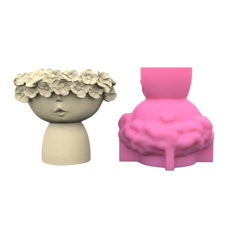 

Succulent Flower Pots Mold Little Girl Pen Holder Silicone Mould Concrete Plaster Planter Vase Mold Epoxy Resin Molds 264E